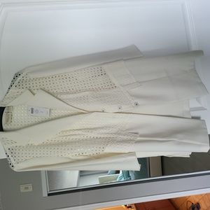 Chico’s off white/eggshell long jacket with Eyelet